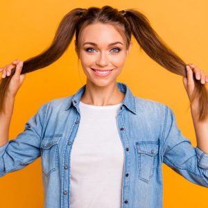 Girl with pigtails hair styles